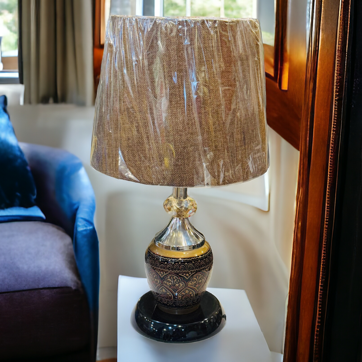 Wooden Table Lamp Golden-U25