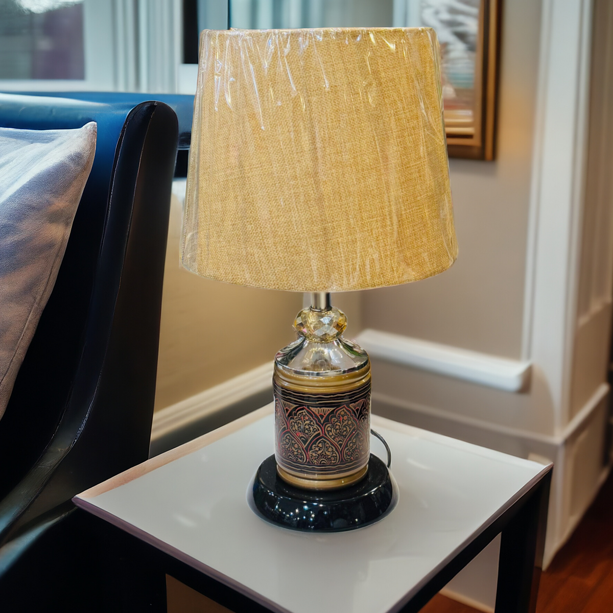 Wooden Table Lamp Golden-U24