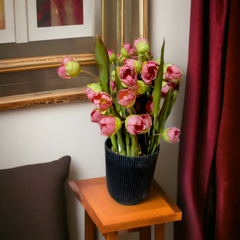 Flower with Black Pot-Pink