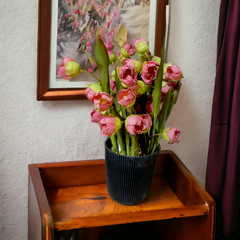 Flower with Black Pot-Pink