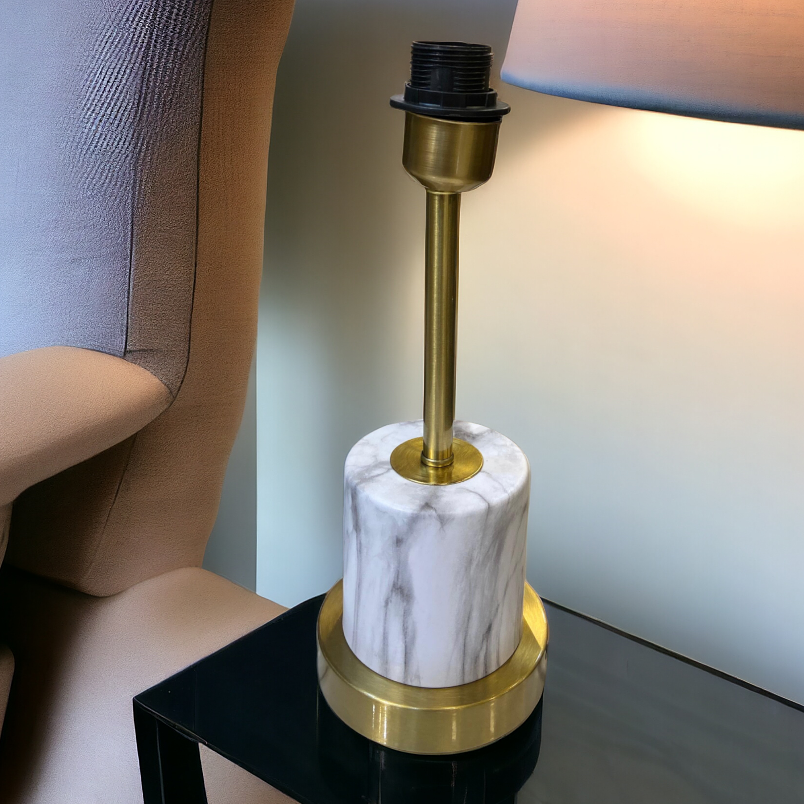 Marble Design Table Lamp-White