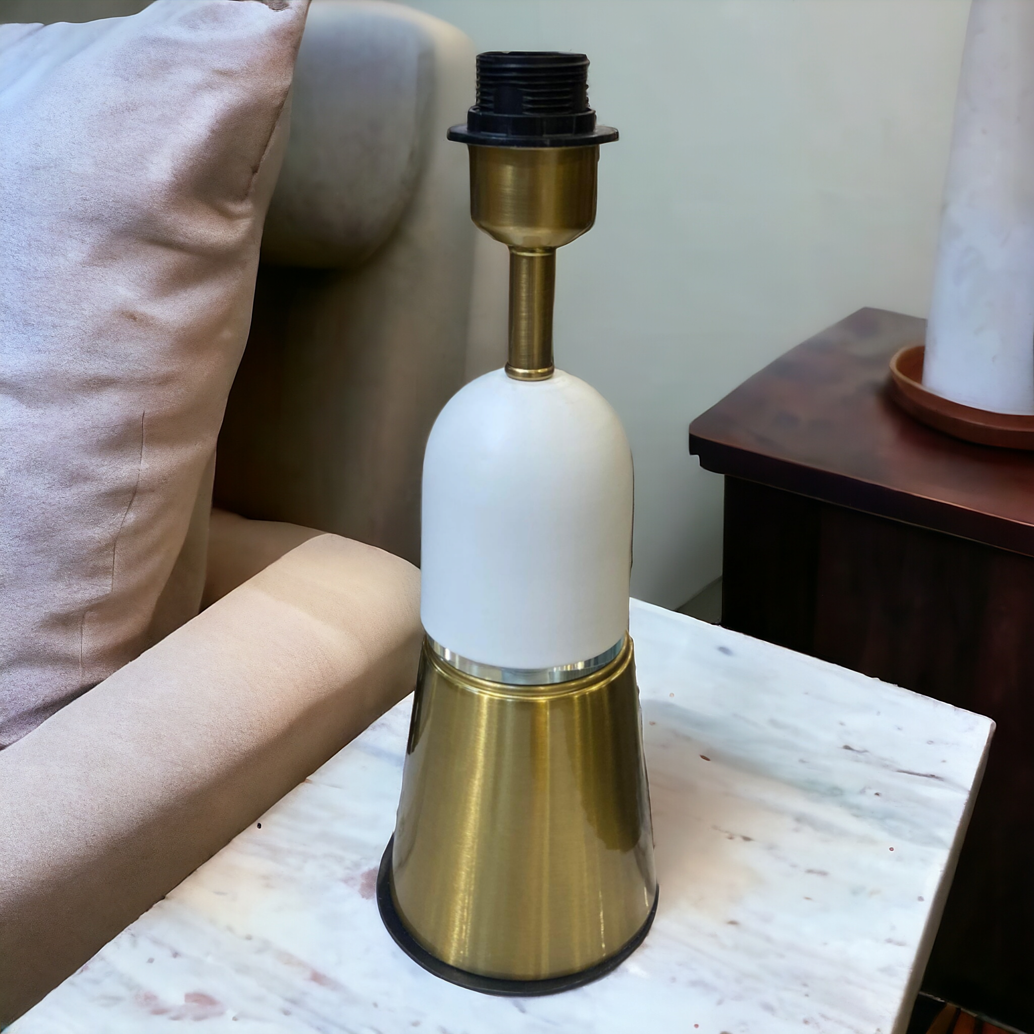 Metal Table Lamp White&Gold