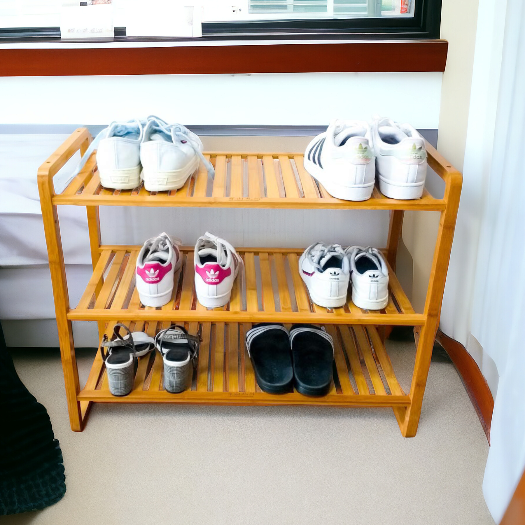 3 Tier Wooden Shoe Rack