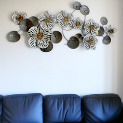 Metal Flowers Design Wall Art