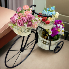 Metal Cycle Design Flower Pot