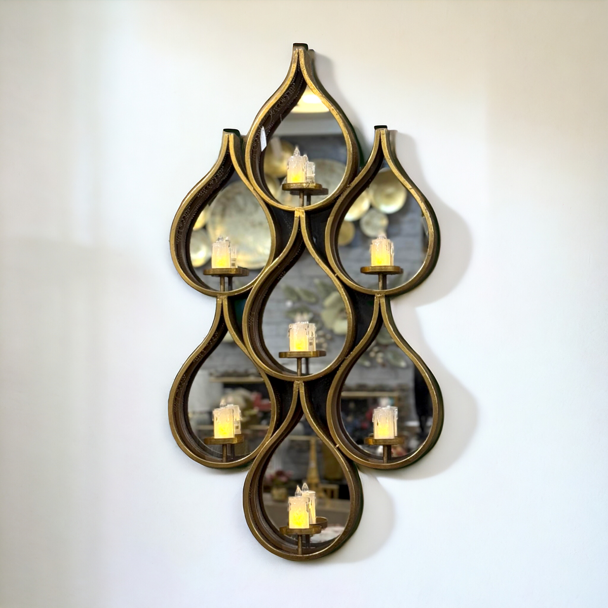 Wall Mirror Design Candle Stand-Large