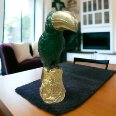 Resin Statue Bird Green