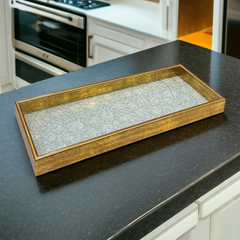 Versatile Golden Border Glass Tray-D1