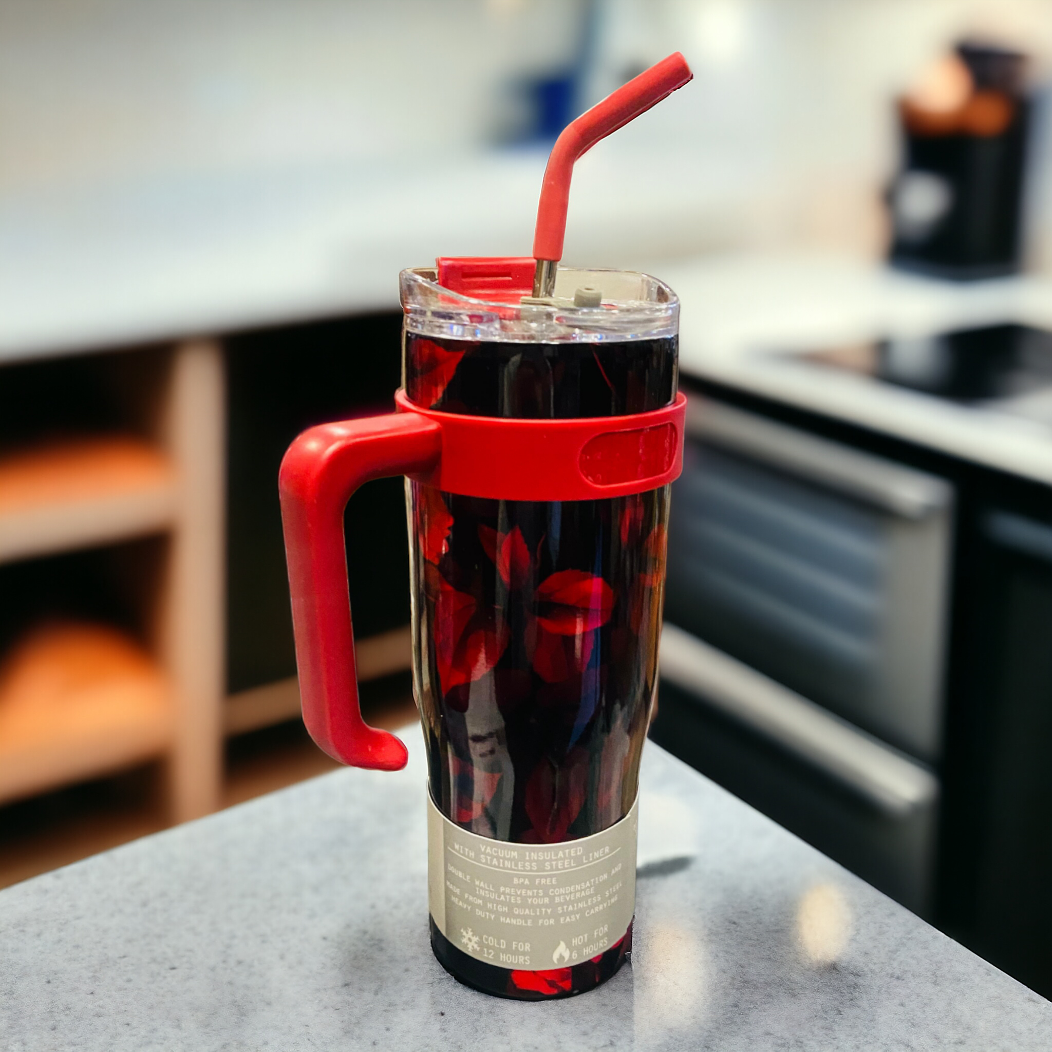 Stainless Steel Vacuum Tumbler-Red