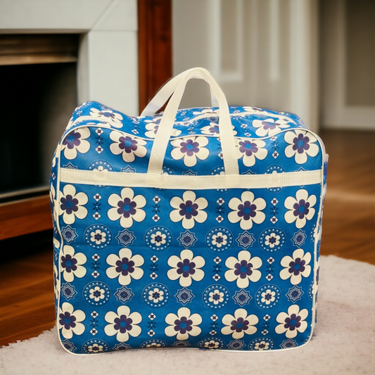 110GSM Non-Woven Luggage Bag (Ajrak Blue)