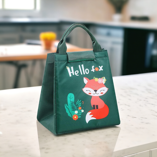 Cartoon Design Food Thermal Bag-Green