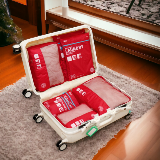 6 Pcs Travel Storage Bag -Red