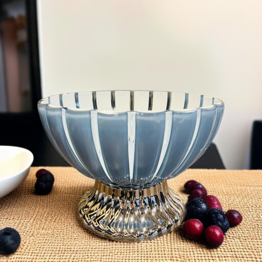 Acrylic Lining Design Bowl-Sky Blue