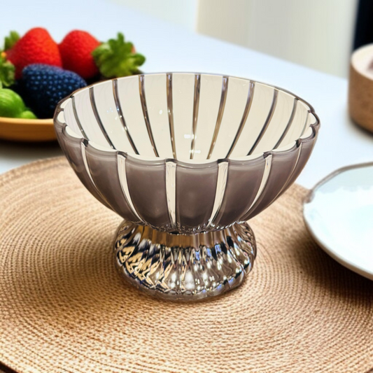 Acrylic Lining Design Bowl-Grey