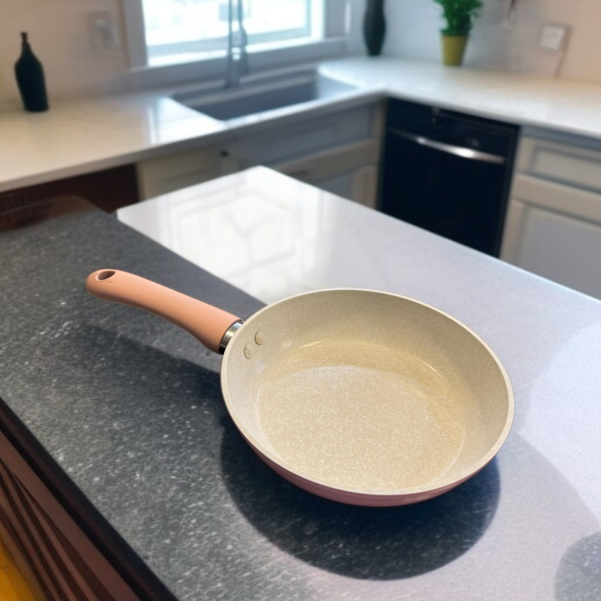Marble Coating Frying Pan 14cm -Pink