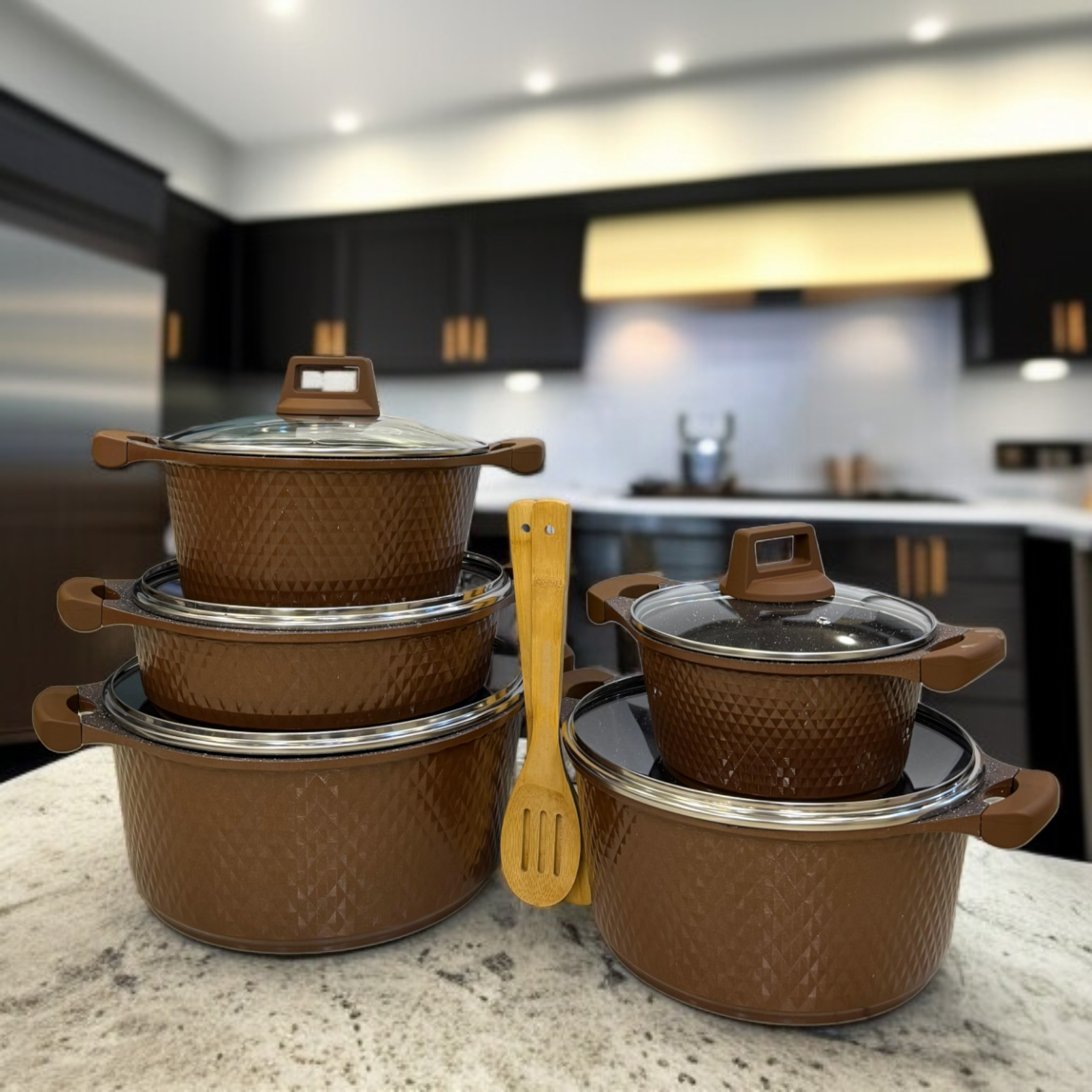 Unique 12 Pcs Granite Cookware Set