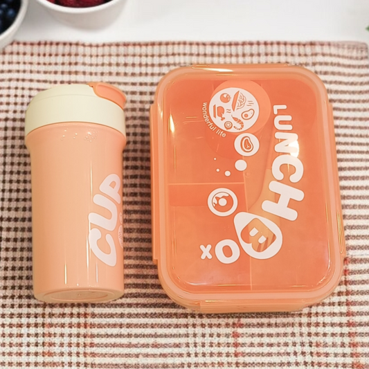 3 Compartment Lunch Box with Bottle-Pink