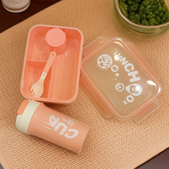 3 Compartment Lunch Box with Bottle-Pink