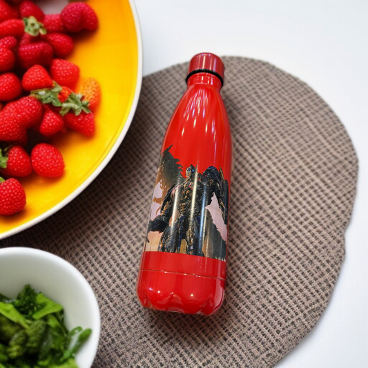 Cartoon Printed Water Bottle-Red