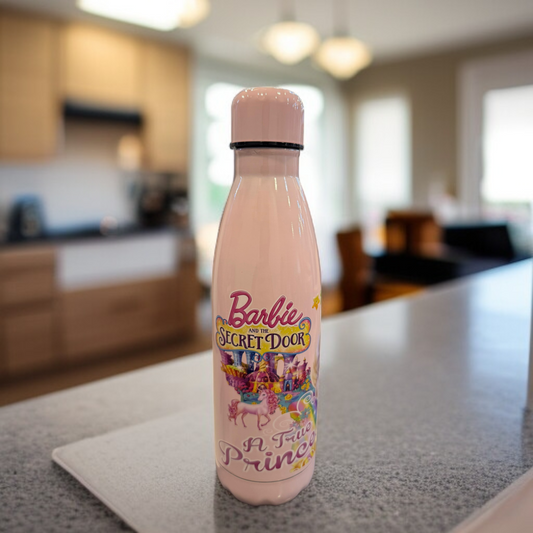 Cartoon Printed Water Bottle-Pink