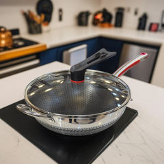 Stainless Steel Laser Coating Wok-34cm