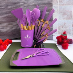19 Pcs Kitchen Utensils Set-Purple