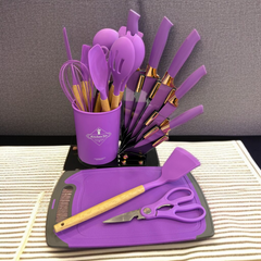 19 Pcs Kitchen Utensils Set-Purple