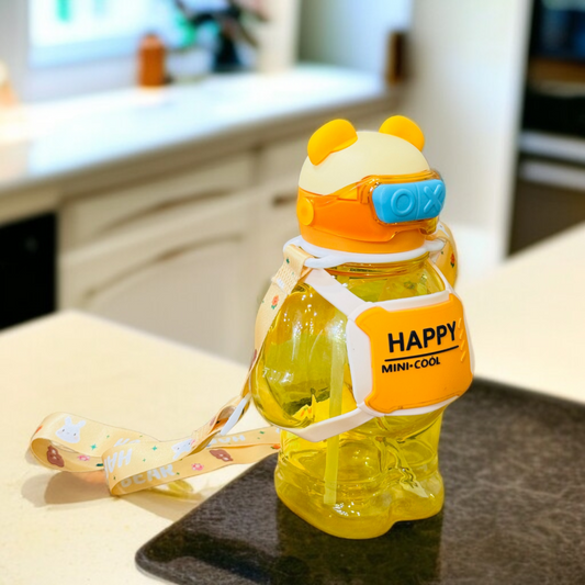 Bear Design Water Bottle-Orange