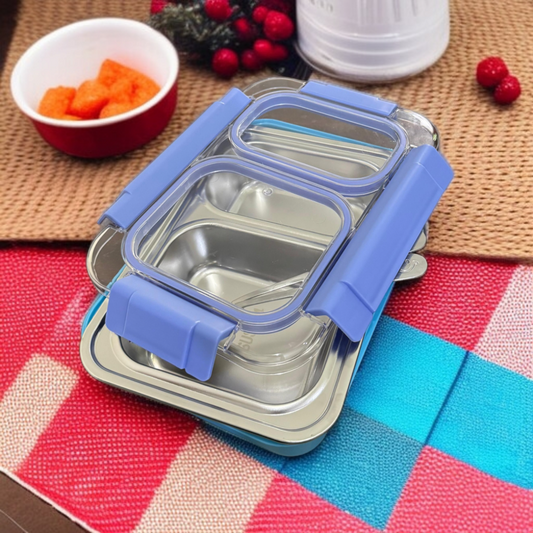 2 Compartments Lunch Box-Blue