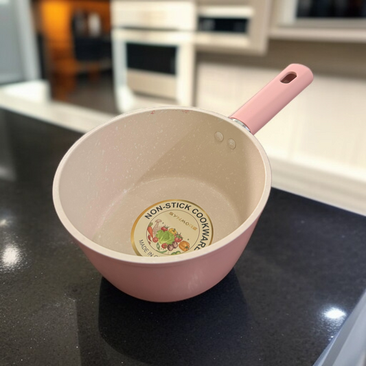 Marble Coating Sauce Pan Pink-14cm