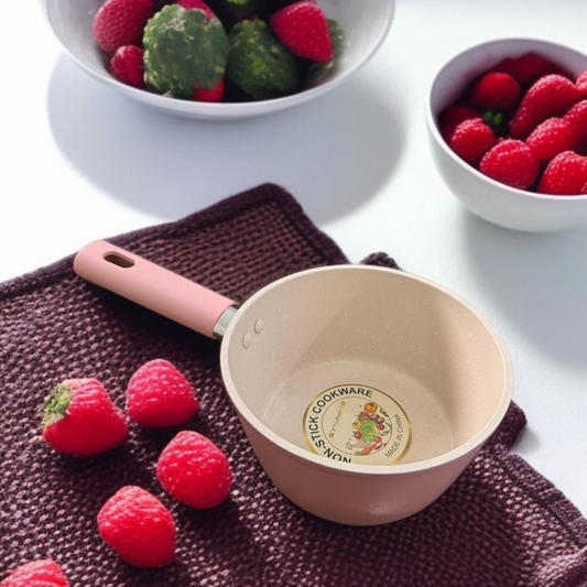 Marble Coating Sauce Pan Pink-14cm