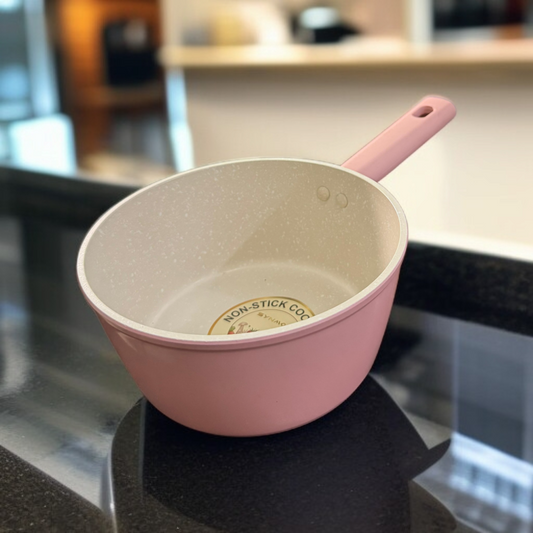 Marble Coating Sauce Pan Pink-16cm