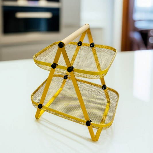 2 Tier Golden Fruit Basket