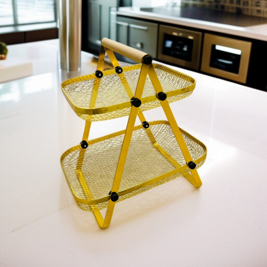 2 Tier Golden Fruit Basket