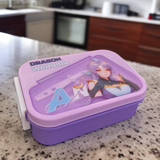 Dragon Warrior Design Lunch Box-Purple