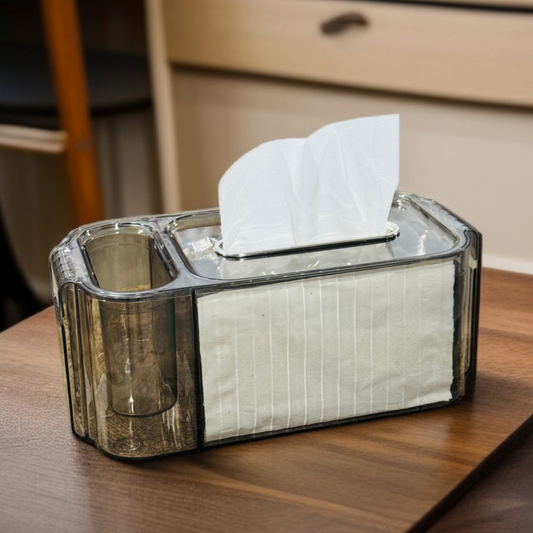 Acrylic Luxury Tissue Organizer-Dark Grey