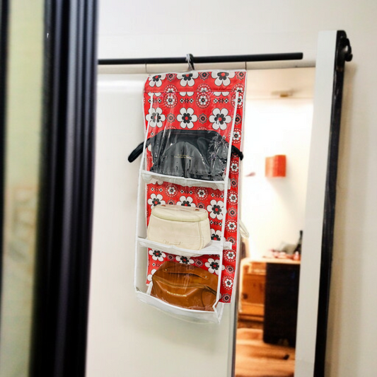 6 slots Bag Holder organizer (Red Ajrak)