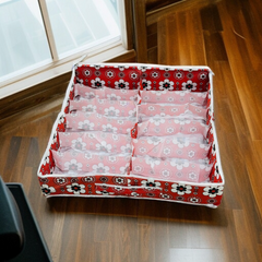 12 Pair Dust Proof  shoe organizing Zipper  Bag(Ajrak Red)