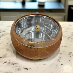 Printed Stainless Steel Velvet Naan Box-Brown