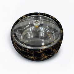 Printed Stainless Steel Velvet Naan Box-Black