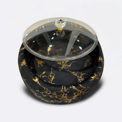 Printed Velvet Naan Box -Black
