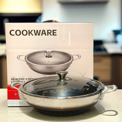 Double Handle Laser Coating Wok-36cm