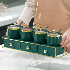 Luxury Spice Jar and Seasoning Organizer Set