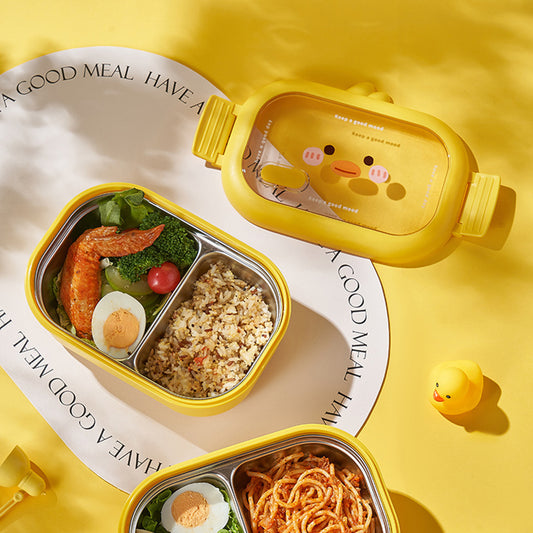 2 Compartment Stainless Steel Lunch Box