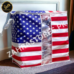 110GSM Cloth Storage Bag 1 Pc (USA Flag)