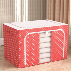 Foldable Clothes Storage Box (100L)-Red