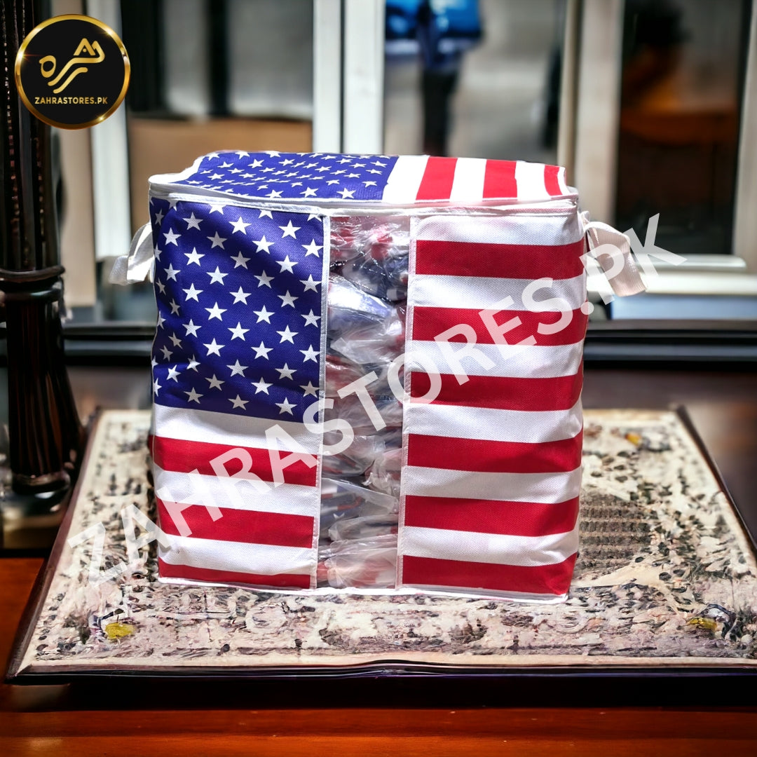 110GSM Cloth Storage Bag 1 Pc (USA Flag)