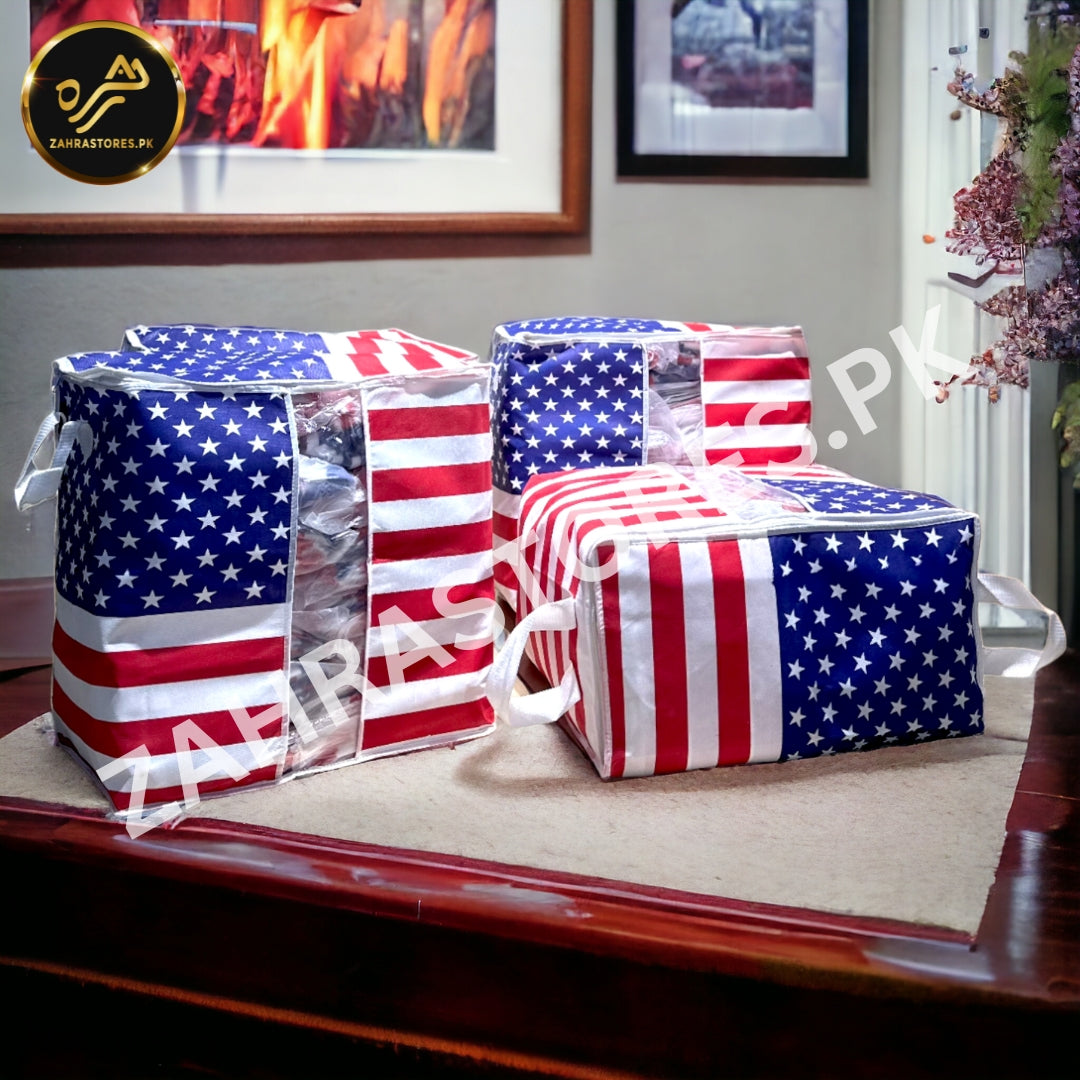 110GSM Cloth Storage Bag 1 Pc (USA Flag)