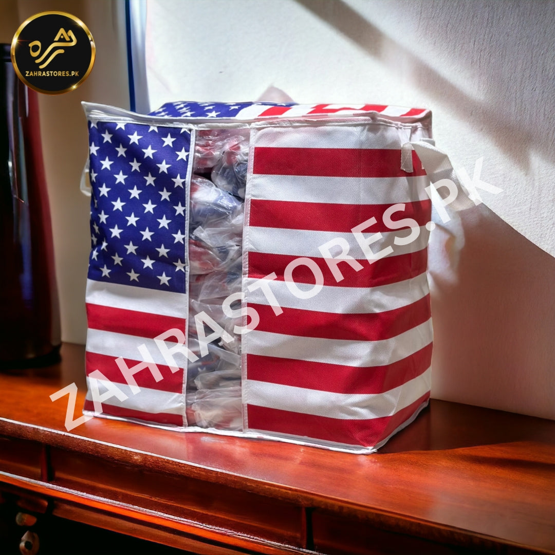 110GSM Cloth Storage Bag 1 Pc (USA Flag)