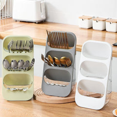 Minor Damage 3 Tier Cutlery Utensil Organizer-White